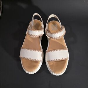 Dolce Vita Frenchi Womens Platform Sandals White Sz 8